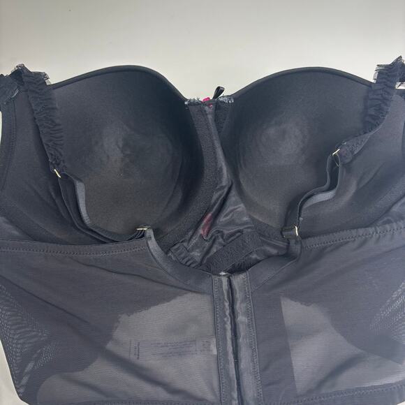 Cacique Boost Balconette Black Underwire Embroidered Rose 40DD - Picture 4 of 8